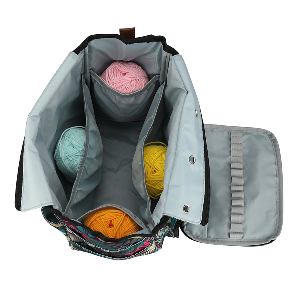 ZUARFY Portable Knitting Bag DIY Yarn Storage Organizer Crochet Hook Needles Knitting Tote Basket for Yarn Balls Sewing Supply