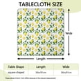 thumbnail image 2 of Yellow Lemon Fruit Slices White Pattern Square Fitted Tablecloth with Elastic Edge,Square Table Cover,Washable Elastic Table Cover for Home Kitchen Party Decor 36"x36", 2 of 6