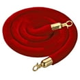 thumbnail image 1 of Unique Bargains 7 Feet Red Velvet Stanchion Rope, Crowd Control Barrier Rope with Snap Hook, Golden, 1 of 6