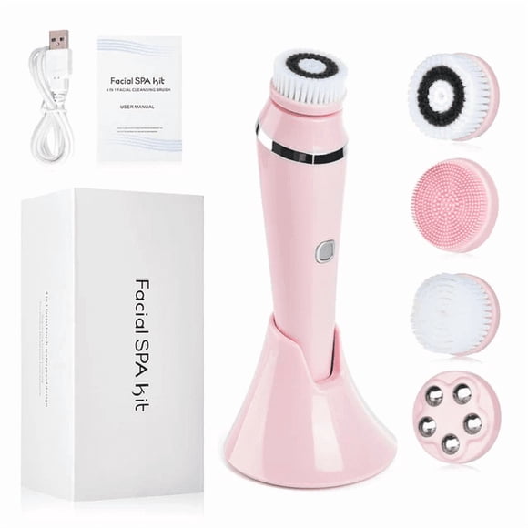Cepillo limpiador facial 4 en 1 recargable a prueba de agua