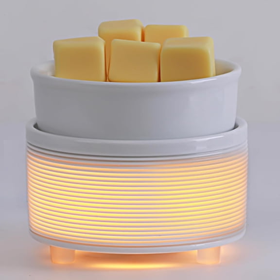 Wax Melt Warmer Ceramic 3-in-1 Oil Burner Electric Candle Wax Warmer Burner Heating Plate Melter Fragrance Warmer for Scented Waxs Home Office Bedroom Aromatherapy Gift& Décor