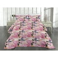 thumbnail image 2 of Ambesonne Romantic Floral Quilted Bedspread Set 3 Pcs, Romantic Flowers, Twin, Coral Pink and Peach, 2 of 4