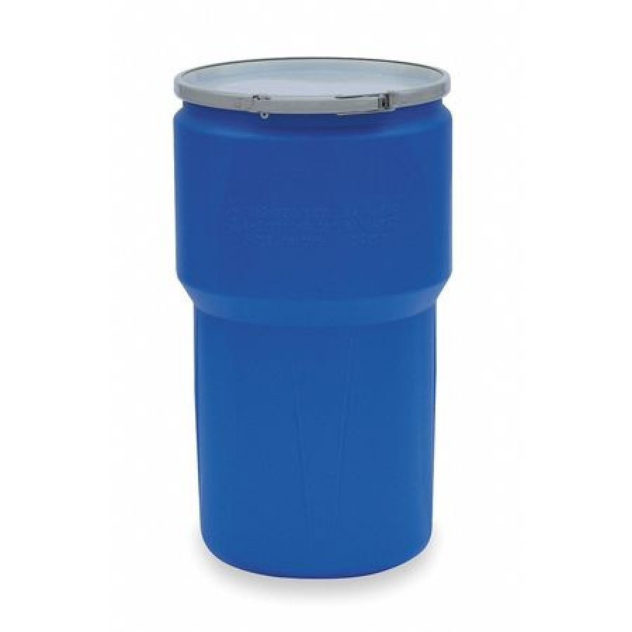 Pack of 2 15 Diameter Eagle 1610MB Blue High Density Polyethylene Lab Pack Drum with Metal Lever-Lock Lid 14 Gallon Capacity 26.5 Height