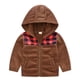 thumbnail image 1 of Gibobby Abrigos de invierno para niños y niñasNiños pequeños, niñas, invierno, manga larga, , estampados a cuadros, vellón, grueso, cálido, con capucha, (Marrón, 12-18 Meses), 1 of 3