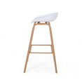 thumbnail image 6 of Set of 2 White and Brown Contemporary Bar Stools 34", 6 of 6