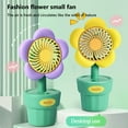 thumbnail image 6 of Meitianfacai Small Desk Fan Portable, USB Rechargeable,Personal Fan for Home Bedroom Office Travel,Flower Pot Shaped Home Decoration for Tabletop, Pink, 6 of 6