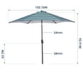 thumbnail image 3 of Parapluie de Marché de Table Extérieure de 8,6 Pieds avec Bouton Poussoir Inclinable / Manivelle, Rayures Bleues, 3 of 5