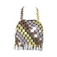 thumbnail image 1 of Metal Lentejuelas Sujetador Bikini Cuerpo Cadena Joyería Boho Crop Top Cuerpo Cadena Para Rave Sunnimix Sujetador de cadena corporal, 1 of 7