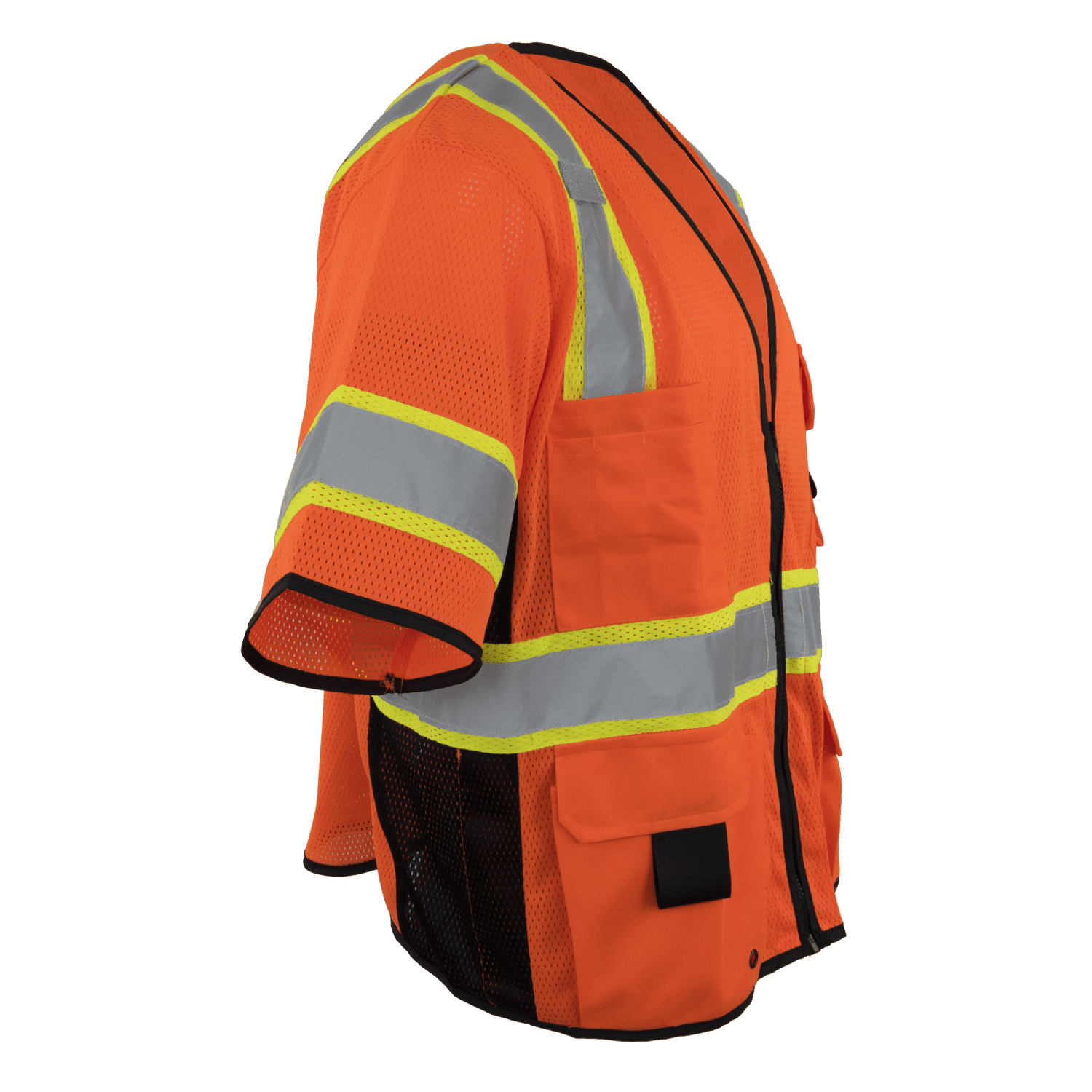 Ironwear 1296 Class 3 Polyester Mesh Safety Vest w/ Zipper & Radio Clips