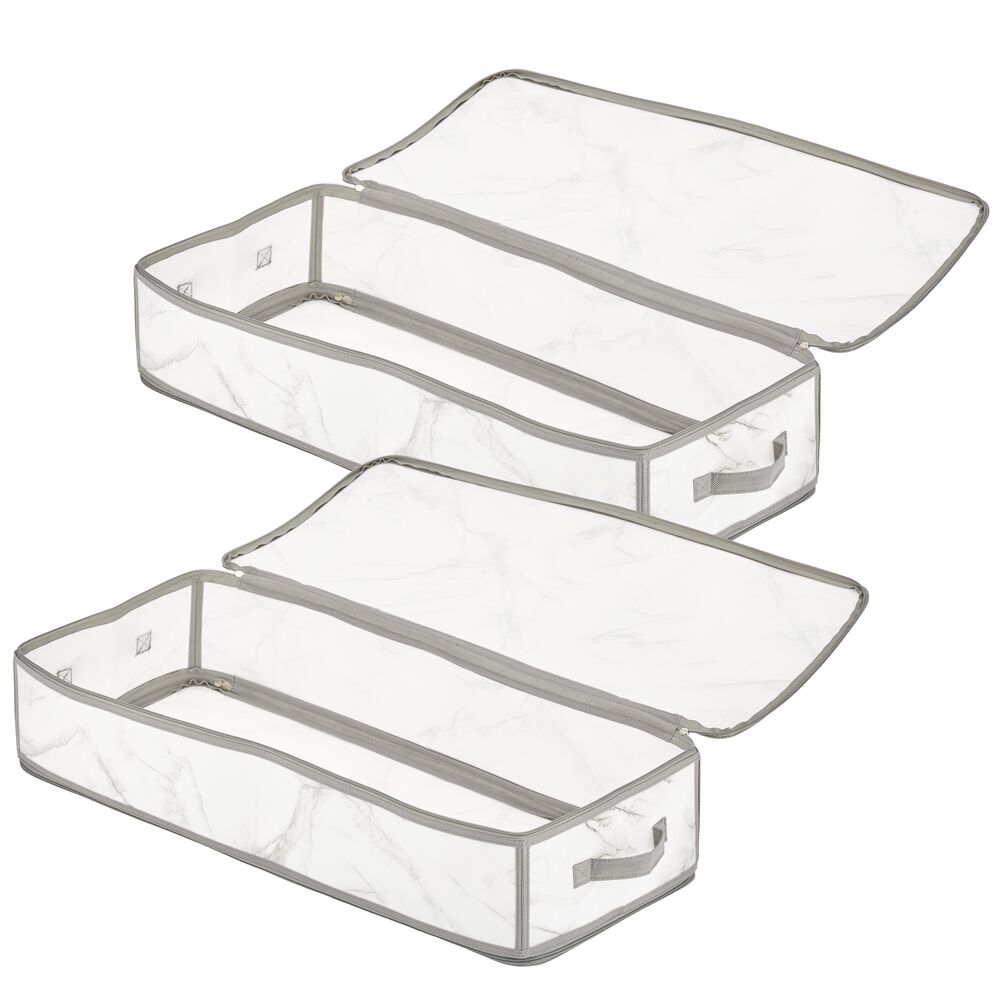 mDesign Plastic Closet Storage Organizer Zipper Bag with Pull Handle