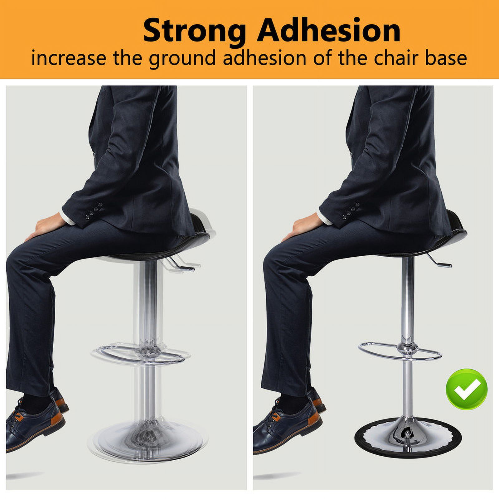 Fukushima Bar Stool Leg Protectors Ring - 2Pcs Non-Slip Silicone Chair Leg Floor Protectors, Protect Wooden Floors, Prevent Scratches and Noise - Fits 14.5" to 16.5" Bar Stools