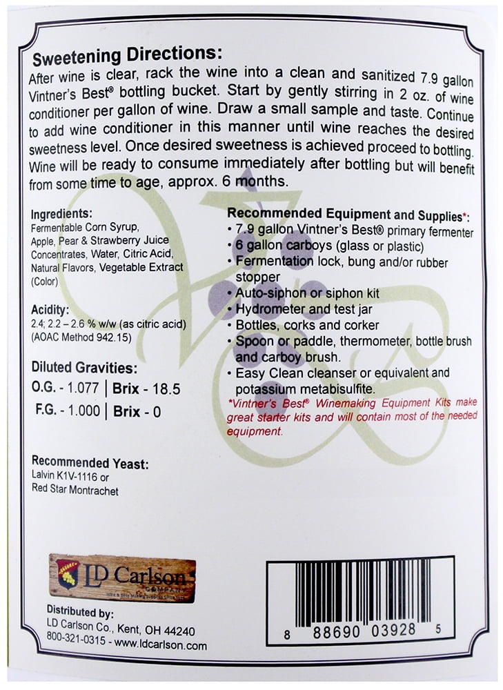 LD Carlson Vintner's Best Strawberry Fruit Wine Base