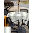 thumbnail image 4 of Outdoor Tablecloth with Umbrella Hole and Zipper, Green Stripe Square Table Cloth 60x60 Inch Waterproof Tablecloth, Modern Farmhouse Geometric Striped Picnic Table Cover for Patio Camping, 4 of 7