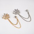 thumbnail image 6 of SmartBy Unisex Crown Shape Brooch Tassel Chain Lapel Pin Retro Corsage Suit Accessory, 6 of 7