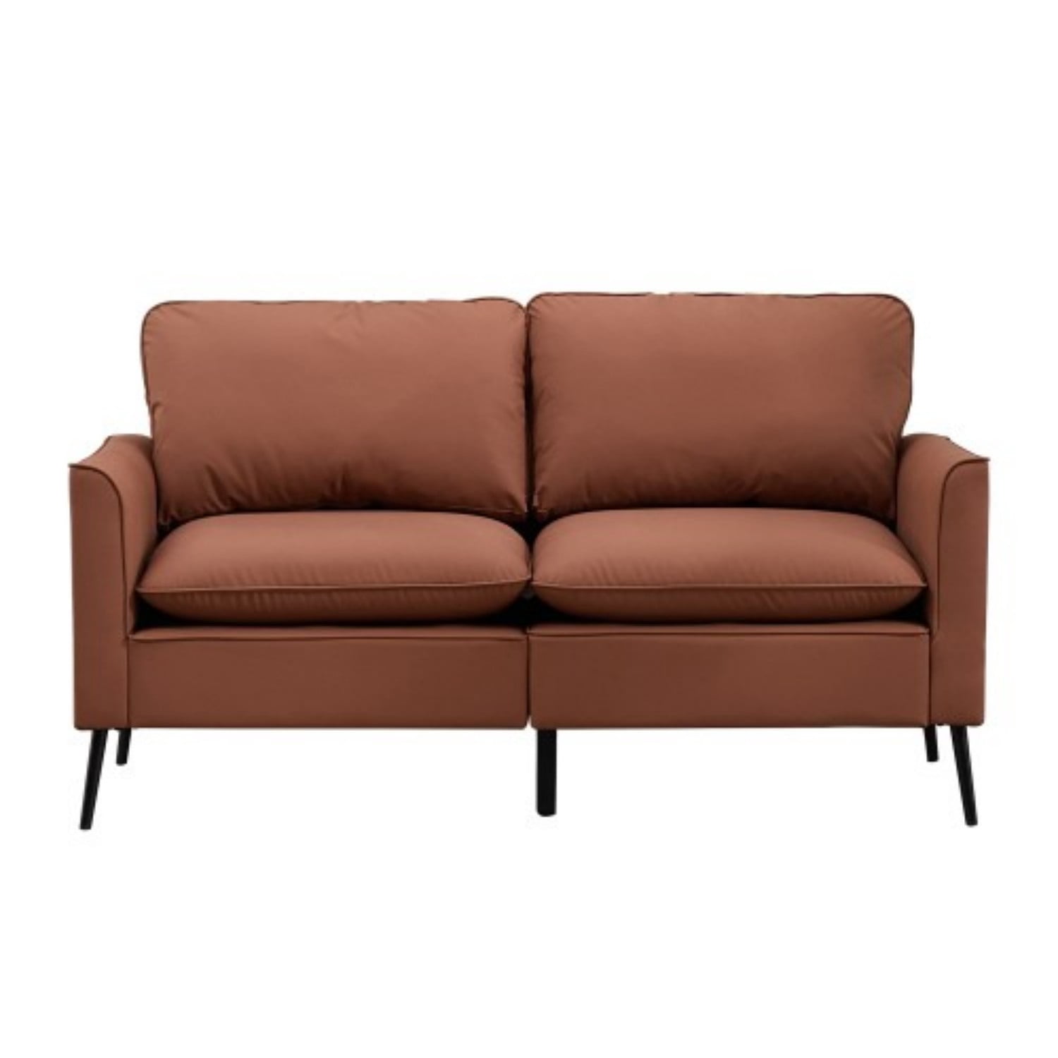Cat Paw Accent Chair, Modern Faux Leather Upholstered Armchair, Nordic Retro Single Sofa Chair with Soft Cushion and Ergonomic Back Support for Living Room Bedroom Balcony Office, Brown