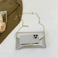 thumbnail image 3 of Bolso tipo sobre mano plisado Likrtyny bolso noche bolso bandolera con cadena personalidad elegante en forma V Plata, 3 of 9