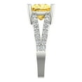 thumbnail image 3 of 2.44ct princess cut yellow Zircon 14k white gold Bridal Wedding Engagement Promise Anniversary Ring for Women size 9.25, 3 of 7