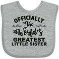 thumbnail image 3 of Inktastic Officially the World's Greatest Little Sister Girls Baby Bib, 3 of 4