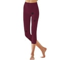 thumbnail image 6 of Audhol Womens Capri Pants, Women's Printed Leggings High Waist Cut Yoga Leggings Lightweight and Comfortable Pants Solid Soft Sleepwear Pants Yoga Pants with Pockets for Women Red 2XL, 6 of 7
