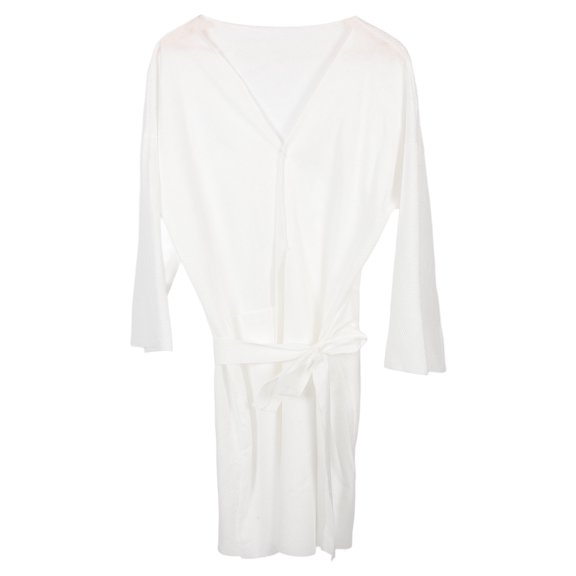 WEUVEB Unisex Cotton Bathrobe Thickened Design White Soft Comfortable Lightweight Robe 1 Set 39.4×23.6×0.1in