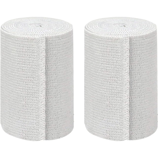 PinesC 3" Letex Free Bandges - Comfort Elastic Bandage with Single Hook & Loop Closure - White, 2 Pack 2 Pack White 3" Width