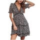 thumbnail image 1 of Vestido floral con escote en V profundo y borde de hongo informal a la moda de verano para mujer Fridja  qw2900, 1 of 9