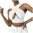 thumbnail image 1 of HBFAGFB Débardeur pour Femmes Col Suspendu Découpé Mode Simple Sans Manches Chemises Blanc Taille m, 1 of 4