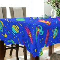 thumbnail image 5 of Yayeee Tablecloths 54" x 72" Rectangle Wrinkle Resistant Party Table Cover, Colorful Cartoon Planets, 5 of 8