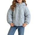 thumbnail image 5 of Mitankcoo Girls Hooded Quilted Jacket Full Zip Padded Coat with Pockets Lightweight Warm Winter Outerwear 1-10Y, 5 of 7