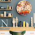 thumbnail image 7 of Wall Clock 10 Inch Red Fall Farmhouse Truck Round Silent Decorative Wall Clocks Battery Operated for Living Room Bedroom Kitchen Classroom Decor, Thanksgiving Pumpkin Maple Leaf,Small, 7 of 7