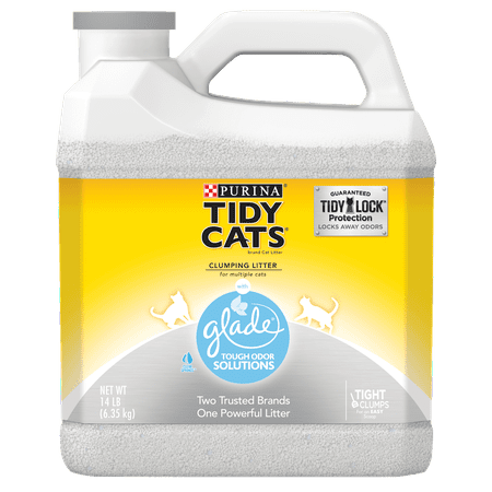 Purina Tidy Cats Clumping Cat Litter, Glade Clear Springs Multi Cat Litter - 14 lb. (Best Cheap Clumping Cat Litter)