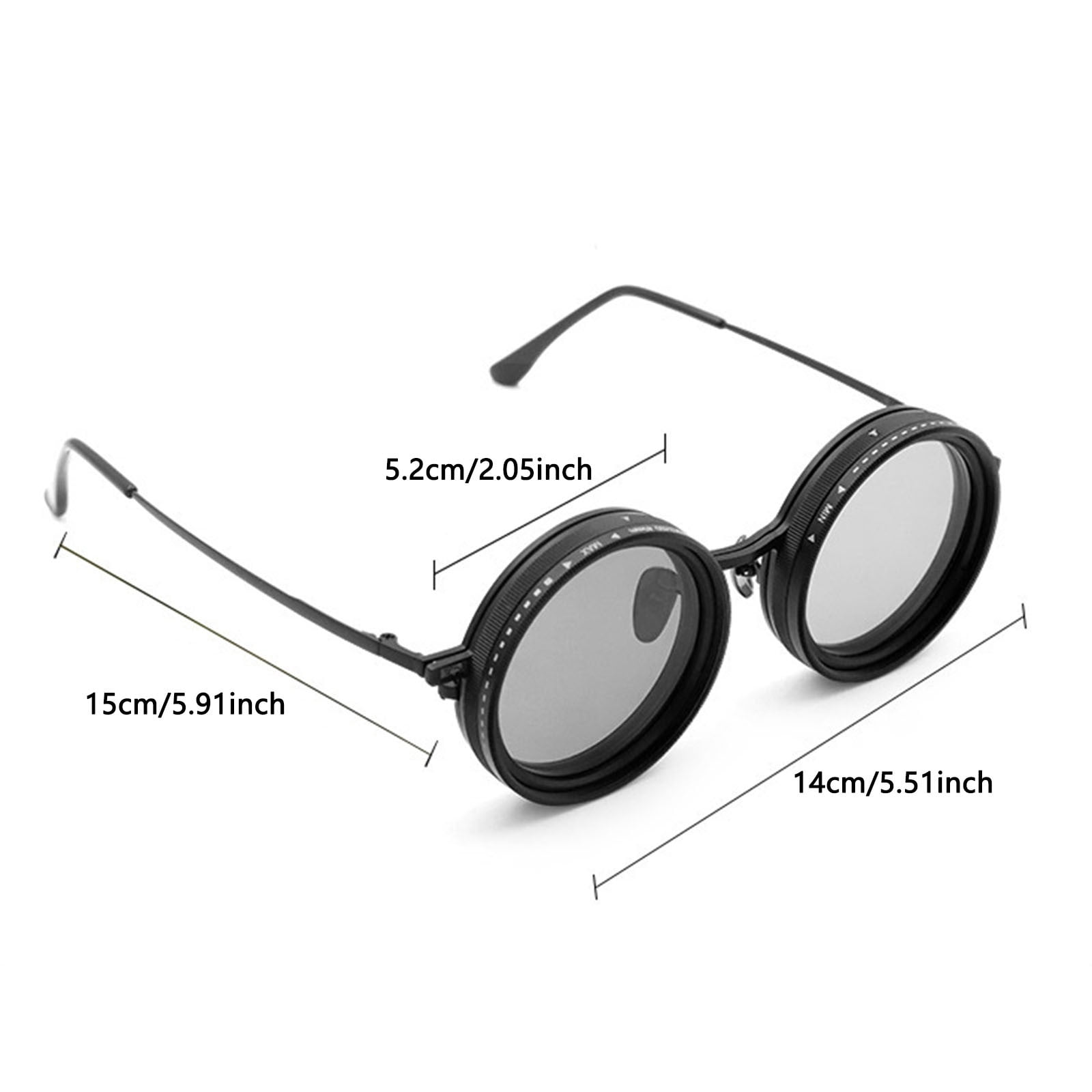 Adjustable Tint Sunglasses for Men â Polarized Round Lenses with ND Filter (1-9 Gears), UV400 Protection & Anti-Glare â for Fishing, Beach, Cycling, Outdoor Adventures