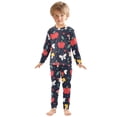thumbnail image 3 of Apple and Butterfly Pattern Cotton Pajamas 2 Piece Set Sleepwear Soft and Comfortable Homewear Nightwear, 3 of 7