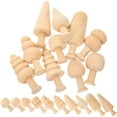 thumbnail image 3 of GOOHOCHY 20 piezas de árboles de madera sin terminar, mini árboles de madera para manualidades, pintura y decoración., 3 of 8