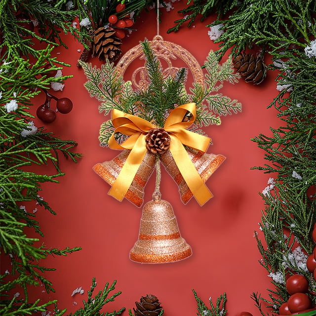 Decoraciones Navideñas onlyliua Campanas Doradas Decoraciones para Vestíbulo Del Hotel Recepción Vitrina Puerta de Vidrio Decoraciones Colgantes de Pared