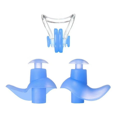 

Qinghai 1 Set Surfing Earplug Ergonomics Symmetrical Strong Toughness Waterproof Silicone Swimming Nose Clip Ear Plugs Set Water Sports