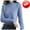 1#Light Blue, variant on Sweaters for Women Mock Turtleneck Sweater Pullover Solid Color Loose Sweater Thickened Bottoming Shirt Winter Fall Clothes Light Blue