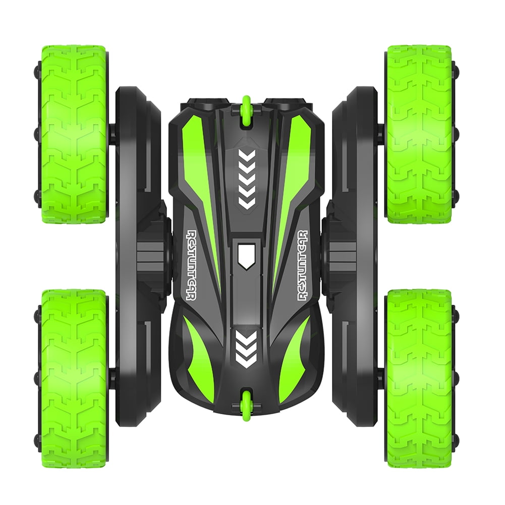 Kepooman Child' s 2 Sided 360 Rotation RC Off-Road Car Tpys with USB, Green Kepooman Child' s 2 Sided 360 Rotation RC Off-Road Car Tpys with USB, Green
