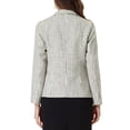 thumbnail image 3 of INSPIRE CHIC Women's Tweed Jackets Notched Lapel Long Sleeve Open Front Plaid Tweed Blazer S Beige Sparkly, 3 of 6