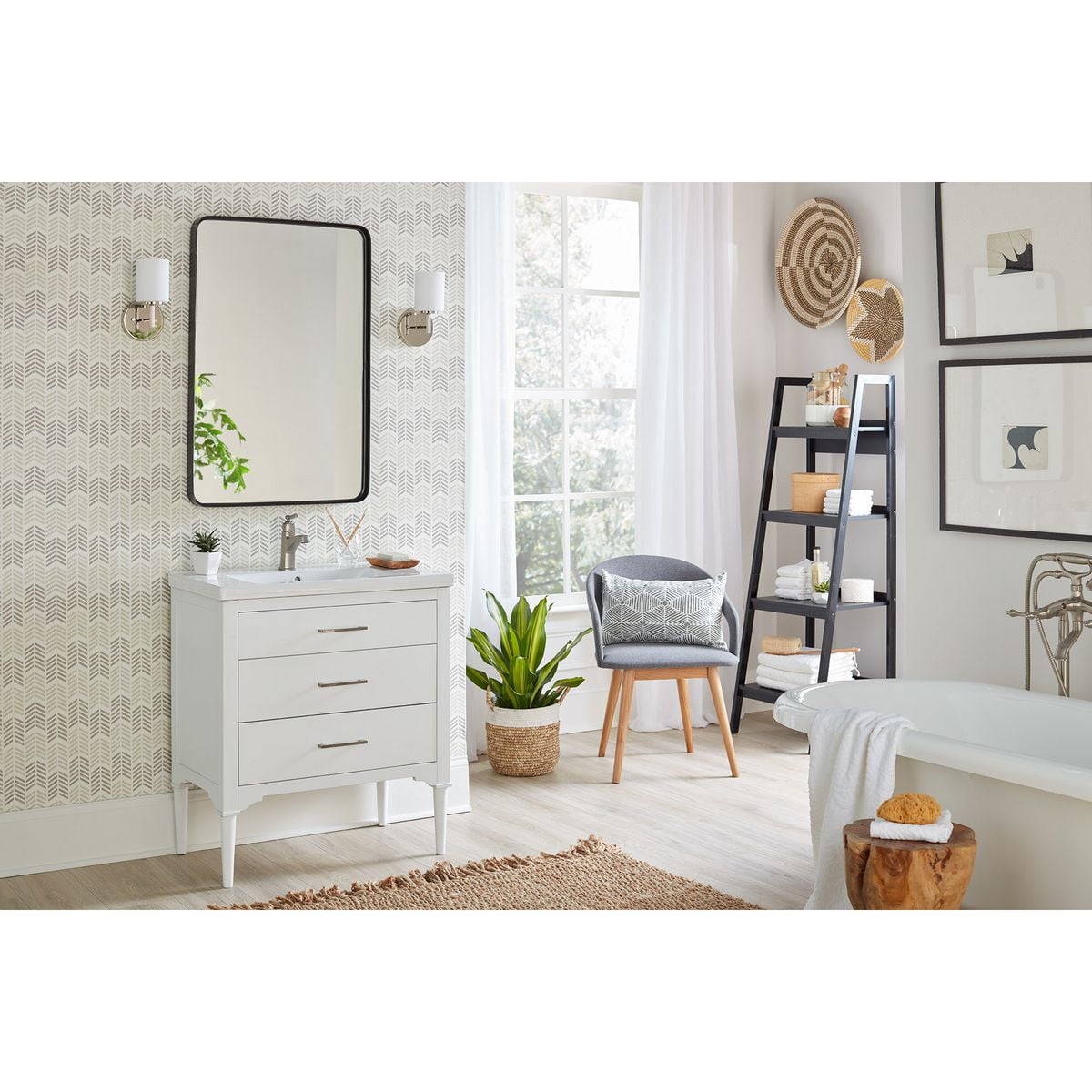 Progress Lighting Replay Collection 9.75" 1 Light Polished Nickel Etched Glass Bath Vanity Light