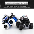 thumbnail image 5 of 360 Degree Rotation Police Monster Truck Inertia Stunt Vehicle with Friction Power for High Speed Racing and Impact Flip Action Fun Performance White, 5 of 6