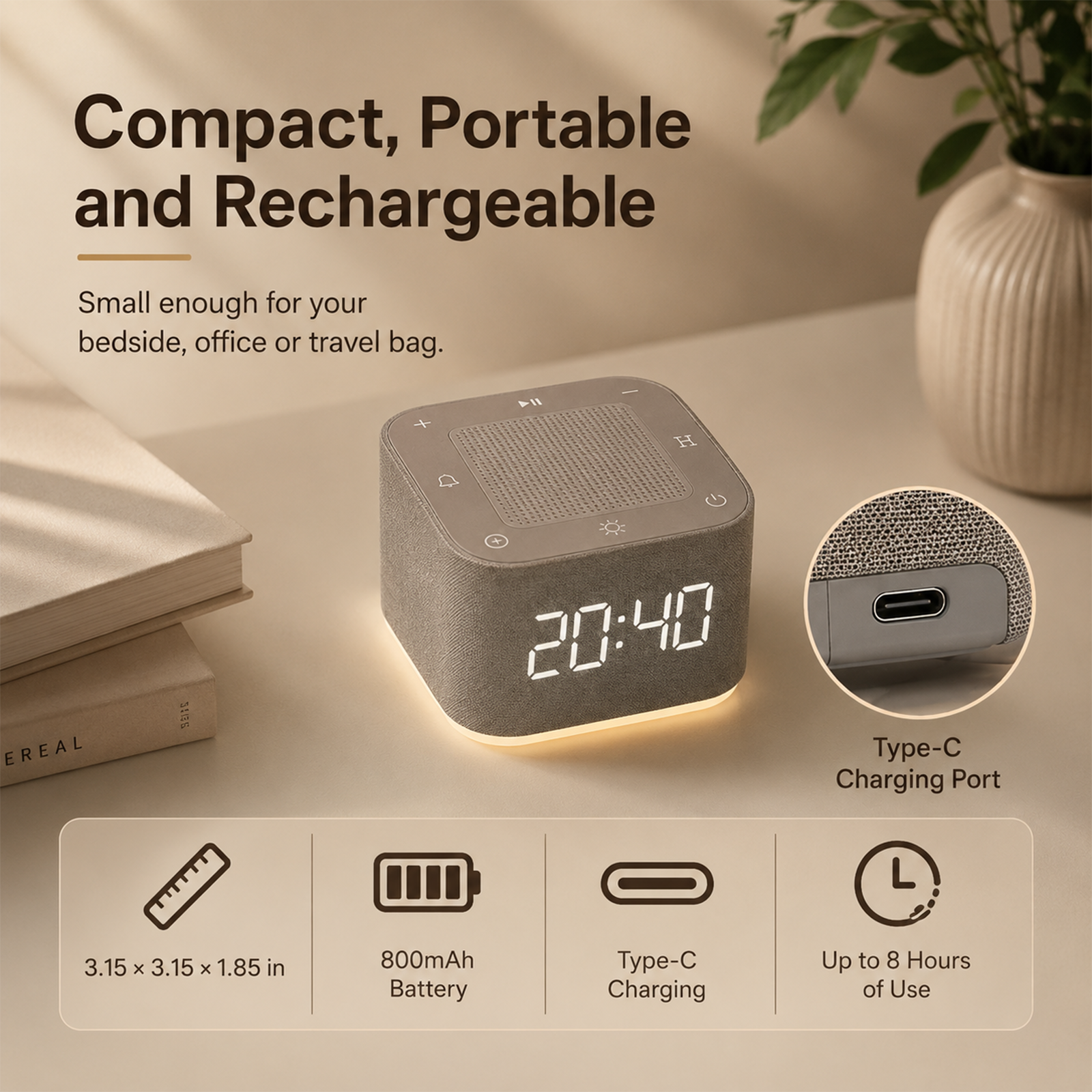GOLDLEMON Smart White Noise Machine 32 Sounds photo 3