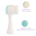 thumbnail image 3 of 2 in 1 Face Brush Double Sided Facial Cleansing Brush Silicone Cleansing Side and Soft Bristles Washing Face Cleansing and Exfoliating Scrubber to Massage and Scrub Your Skin (White and Blue), 3 of 7