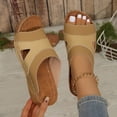 thumbnail image 6 of enyan Summer Sandals Womens Footwear- Lightweight and Memory Foam Insole Sandals for Women 2026 - Durable Non-Slip Beach Essentials Flats for Women Sandals,Khaki,Size 7, 6 of 7