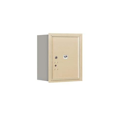 4C Horizontal Mailbox - 6 Door High Unit - Single Column - Stand-Alone Parcel Locker - Sandstone - Rear Loading - Private Access