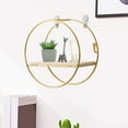 thumbnail image 5 of Hovmgk Iron Wall Shelf, Black & Gold Round Decorative Storage Rack for Living Room & Bedroom, Stylish Home & Office Wall Hanging Organizer for Storage and Décor, 5 of 6