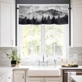 thumbnail image 3 of Snow Mountain Kitchen Curtains and Valances Set, Nature Scenery Black Forest Minimalist Rod Pocket Window Valance 18 Inch Window Curtain Panels for Living Room Bedroom Laundry, 27.5x36in, 3 Pieces, 3 of 7