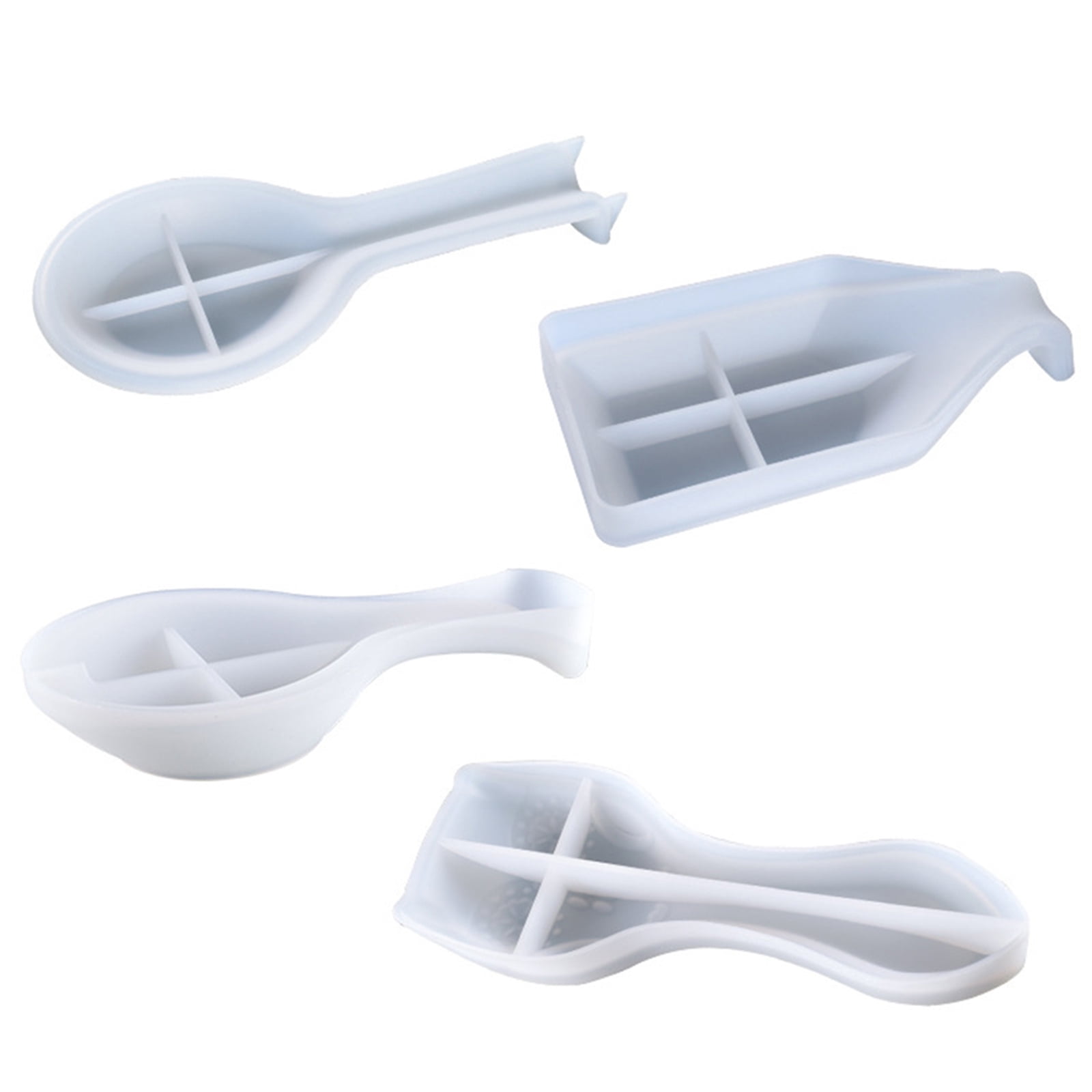 Spoon Holder Crystal Epoxy Mold Kitchen Utensil Rest Jewelry Holder Resin Silicone Fruit Candy Tray Casting Tools