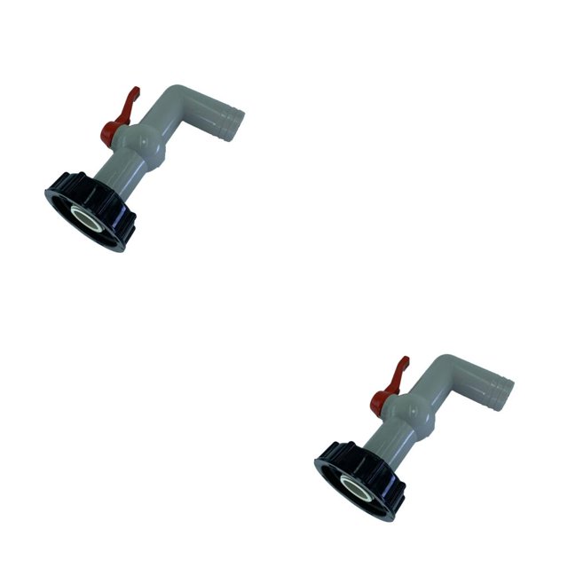 Kenally Reemplazo de grifo de caño de contenedor IBC, grifo de agua de jardín doméstico, conector de Control de encendido/apagado, piezas de repuesto, 90° 32mm 2piezas Kenally CBP495549