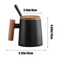 thumbnail image 4 of Vacemry Under $5 450ml Ceramic Tea Mug with Infuser, Wood Handle Brewing Cup with Secure Lid, Loose Leaf Tea Brewer for Coffee Beverages, Gift Ready Presentation Box, 4 of 9
